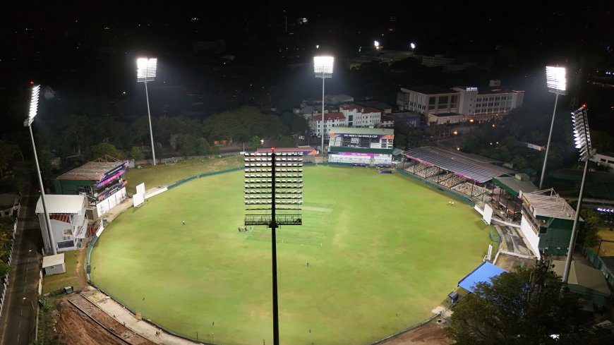 DIMO ජාත්‍යන්තර දිවා–රාත්‍රී ක්‍රිකට් සඳහා SSC ක්‍රීඩාංගණය ආලෝකමත් කරයි